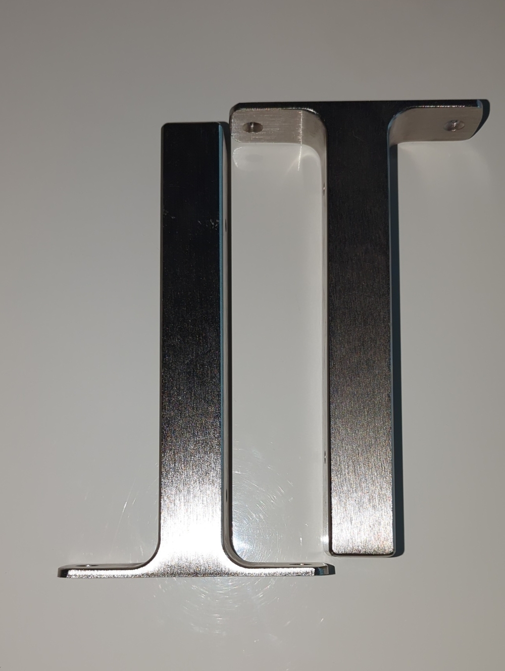IKEA-Granhult A pair (2) Brushed Silver Metal Shelve Brackets, 7-3/4"x4-3/4"